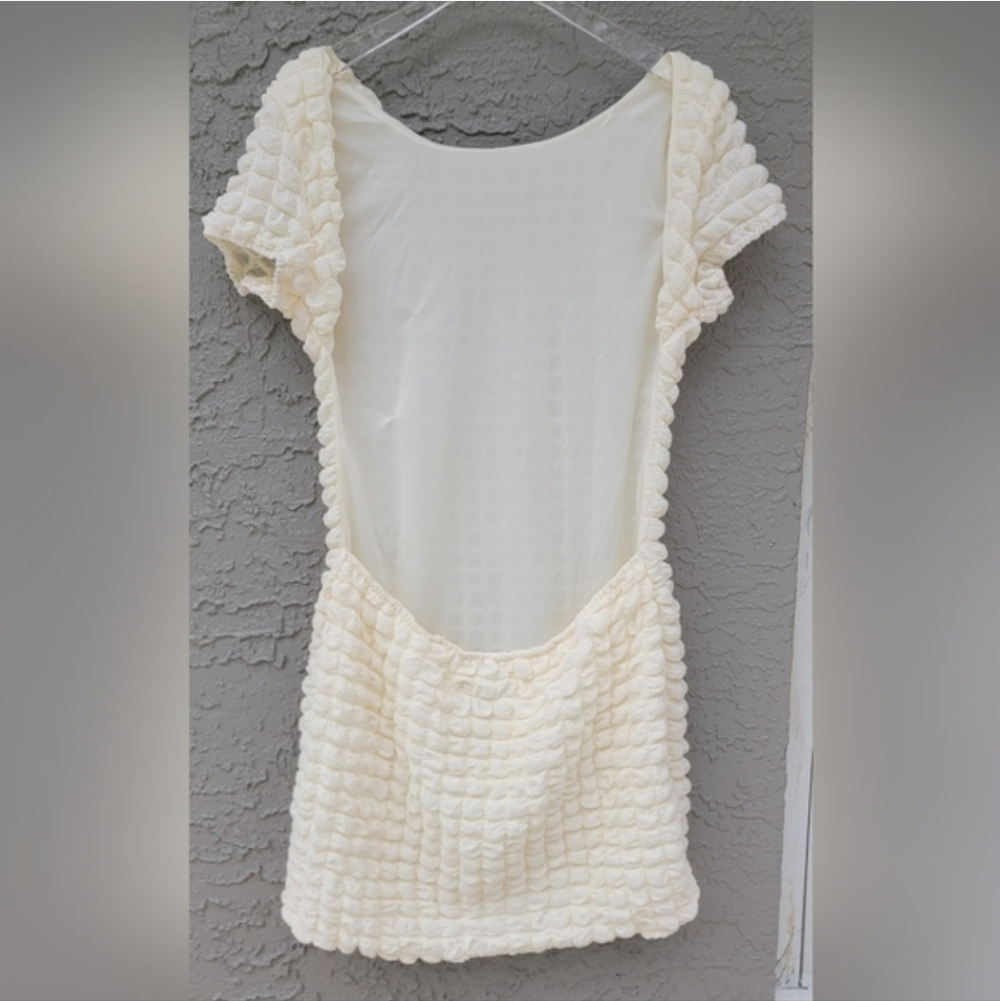 NWT Princess Polly Tahlee Backless Mini Dress Cream Size 12 - Picture 7 of 10